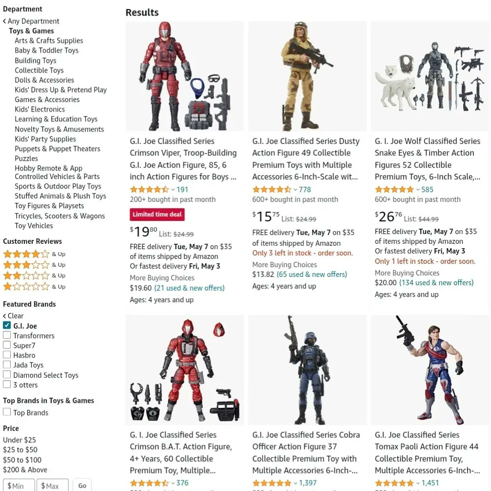 Not the best figures but lots of very discounted GI JOE Classified at 

➡️ amzn.to/4bg4r1K

Enjoy army building!

#gijoe #hasbro #ad #actionfigures #gijoeclassified