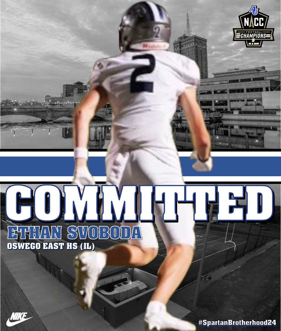 Spartan Fans, we are excited to welcome
@Svobodaethan from Oswego East HS to the Aurora Football Family. #WeAreOneAU #SpartanBrotherhood24