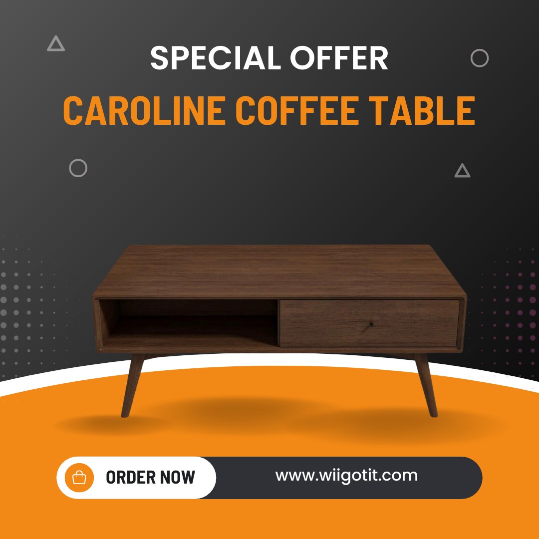 ☕ Elevate your living room with the Caroline Coffee Table! ✨⭐️ Its sleek design and ample surface space make it perfect for entertaining or simply enjoying your morning cup of coffee. Say hello to organized elegance! #HomeDecor #CoffeeTable #LivingRoomEssentials 🛋️🌸