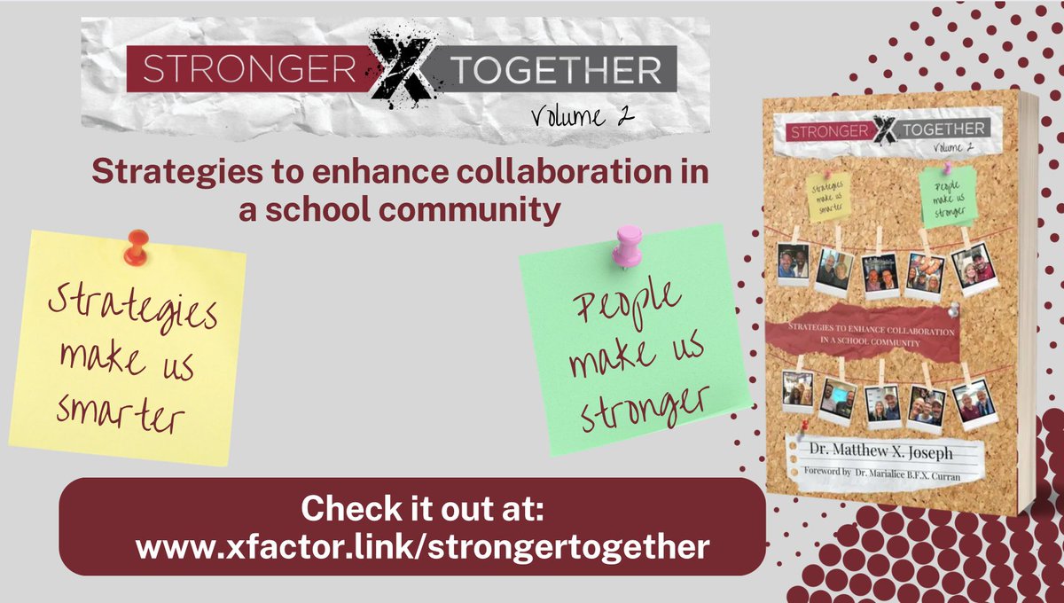 #StrongerTogether Volume 2 Strategies to enhance collaboration in a school community Strategies make us smarter People make us stronger Check it out at: xfactor.link/strongertogeth… Foreword by @mbfxc Contributors:@D4Griffin3 @ChristineBemis2 @AlefiyaEdu @donna_mccance @GAB__on