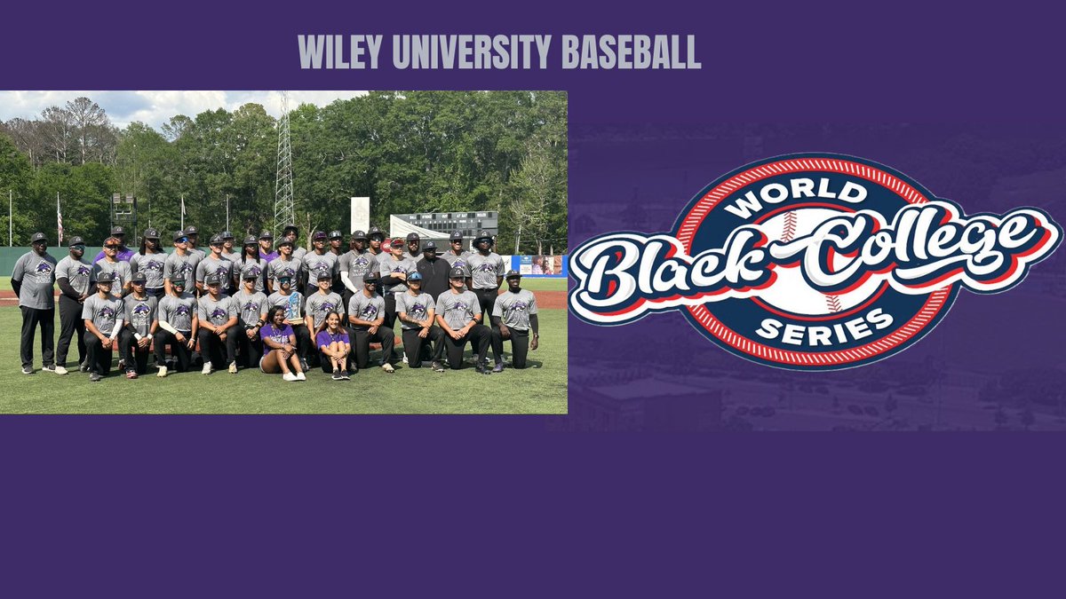 Wiley Athletics (@wileyathletics) on Twitter photo Congratulations to our baseball team on being selected to the <a href="/HbcuNines/">Black College Nines</a> Black College World Series for a second consecutive season. Details will be forthcoming.
#FeartheClaws #LevelUp #EarnHistory #GoForthInspired Congratulations to our baseball team on being selected to the <a href="/HbcuNines/">Black College Nines</a> Black College World Series for a second consecutive season. Details will be forthcoming.
#FeartheClaws #LevelUp #EarnHistory #GoForthInspired
