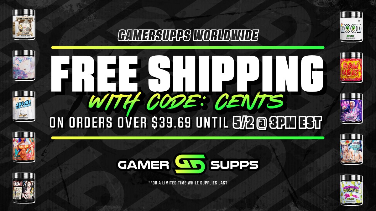 FREE shipping on Gamersupps orders is almost over, get your orders in before it's gone