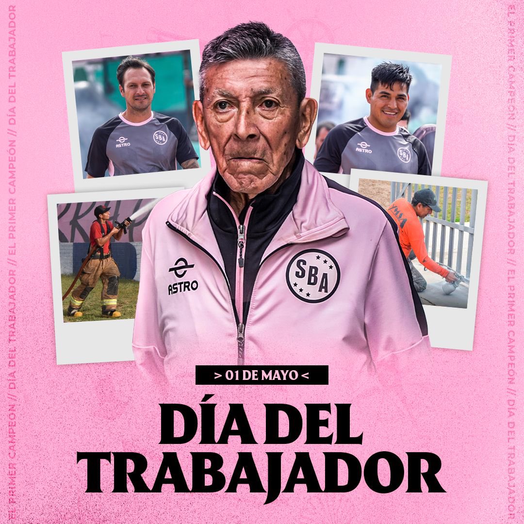 ¡DÍA DEL TRABAJADOR! 👏Saludamos en su día a todos los trabajadores, que día a día luchan por un mejor país, especialmente a los chalacos y 'Rosados' 👚 #VamosBoysTodaLaVida