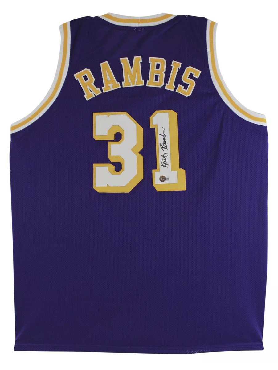 Kurt Rambis signed custom Lakers jersey. COA: Beckett. DM us if interested for purchase.