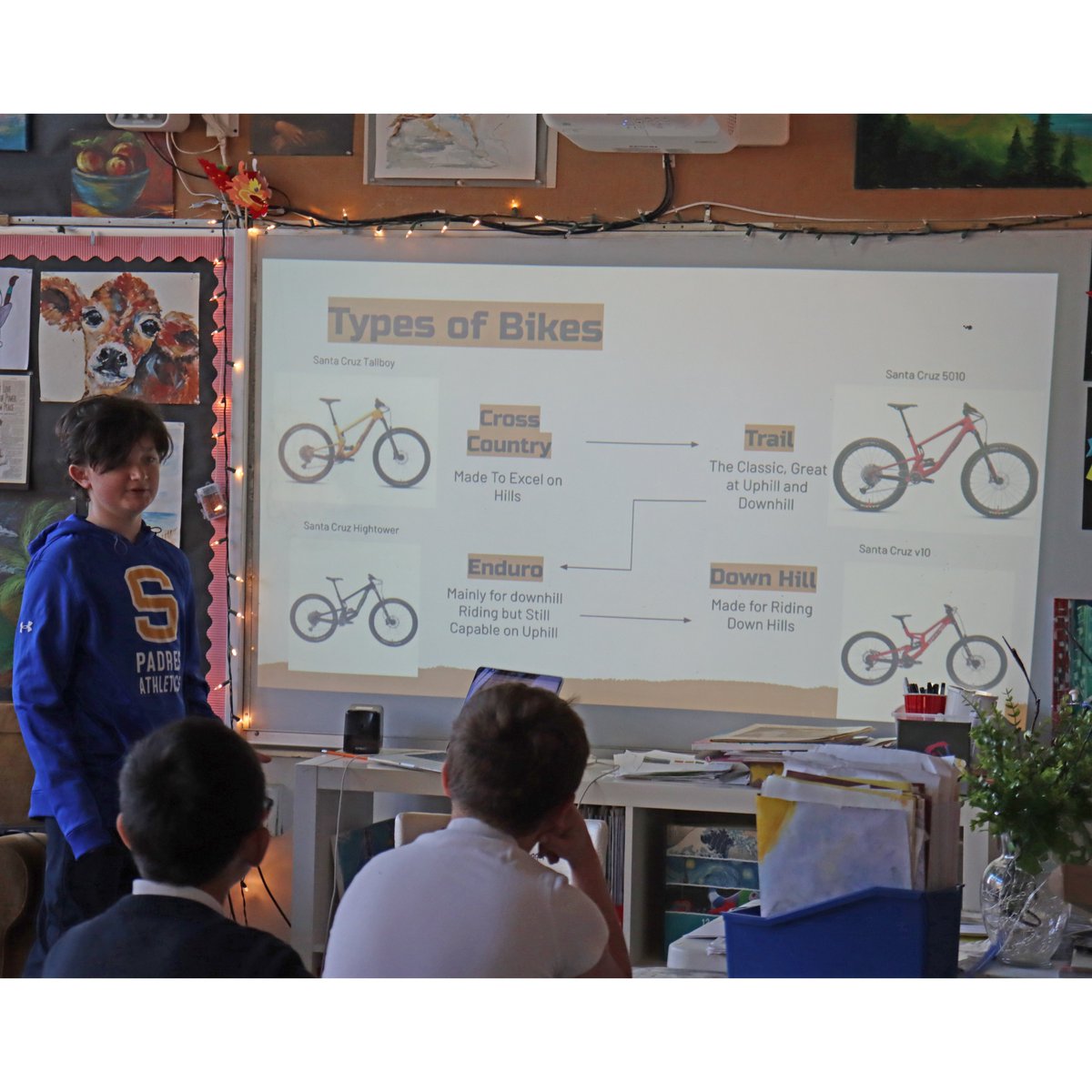 Today, 8th grade students presented topics of their choice to lower and middle school students! Subject matter was wide ranging from aliens, Star Wars, and the fourth dimension, to crocheting, biking, and rowing, to tabla drums, saxophone, and art! Thank you, 8th grade! #8thgrade