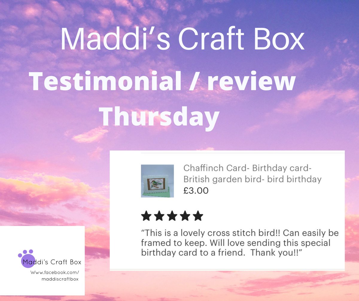 Review/ Testimonial Thursday. Today we bring you a lovely review from our Etsy page for our cross stitch card.
💜
#MHHSBD #CraftBizParty #review #etsyshop