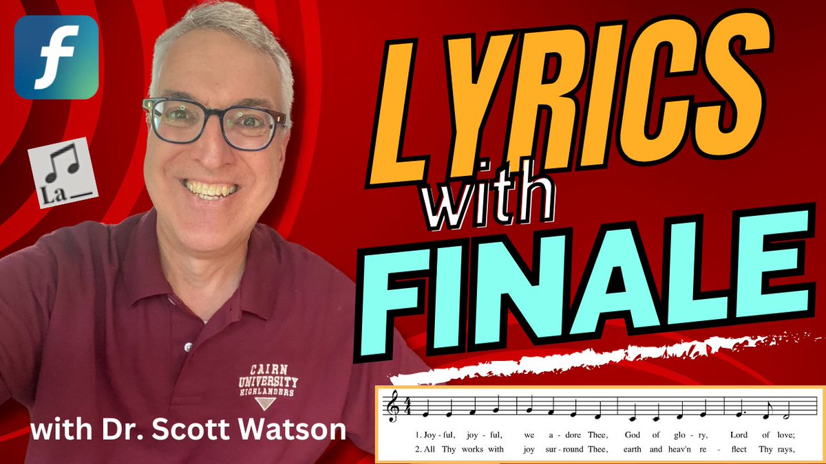 NEW Finale #MusicNotation Tutorial:
LYRICS WITH FINALE: Comprehensive 'How To'!
youtu.be/6NCnBKrJRIk?fe…

#musicnotation #FinaleTutorial #AddingLyrics #LyricsTool #finaletraining #ComposingWithFinale #LeadSheet #SongWriting #ChoralMusic