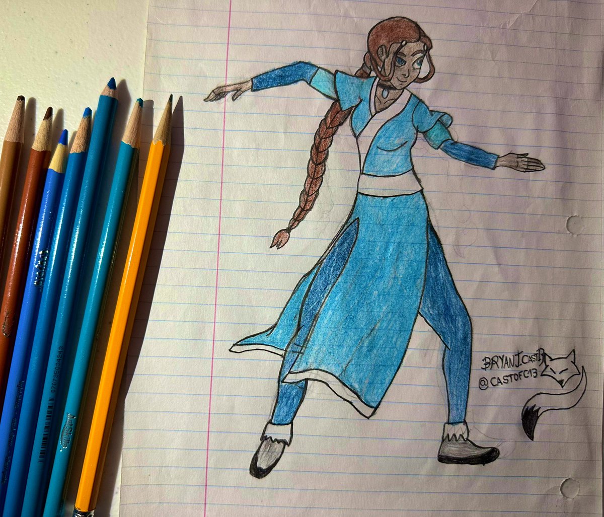 I drew my favorite water bender from the southern water tribe Katara🫴🏽🌊🧊💧
From AVATAR THE LAST AIRBENDER  #AvatarTheLastAirbender #fantart #katara #AvatarTheLastAirbenderfanart #AvatarTheLastAirbenderkatara 
#colorpencildrawing #handdrawm