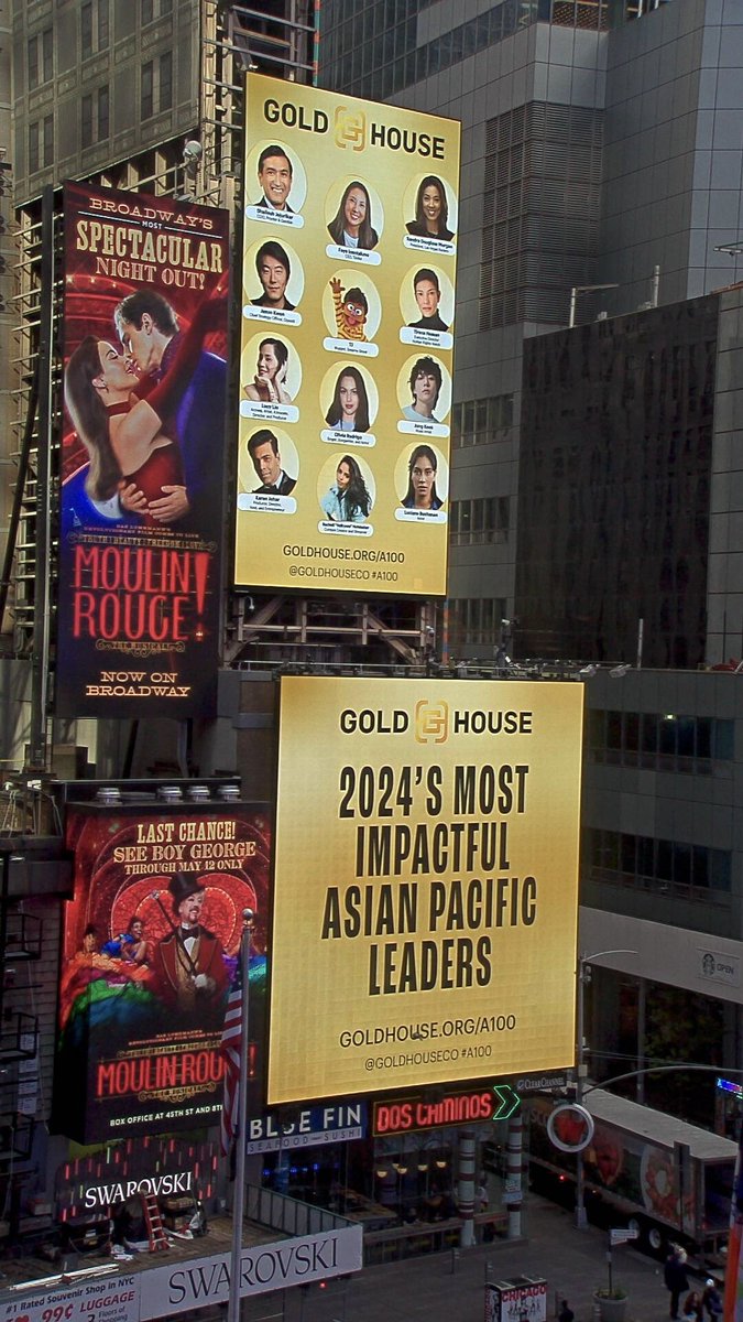 And we’re live across Times Square ⚡️ @GoldHouseCo #A100 #APAHM