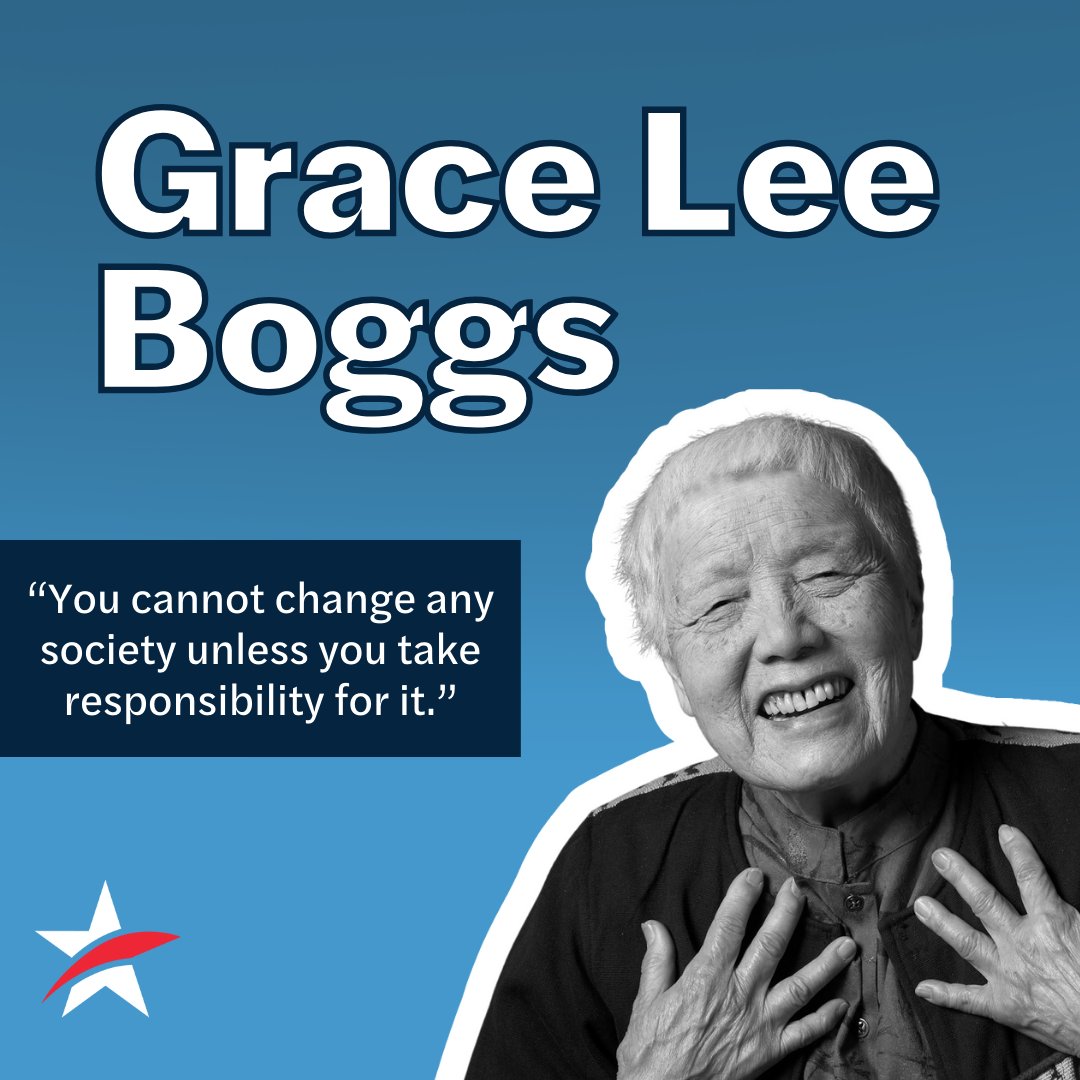 Happy #AAPIHeritageMonth to all of the AAPI changemakers shaping our democracy. “You cannot change any society unless you take responsibility for it.” – Grace Lee Boggs, Chinese American author, social activist, philosopher, and feminist.