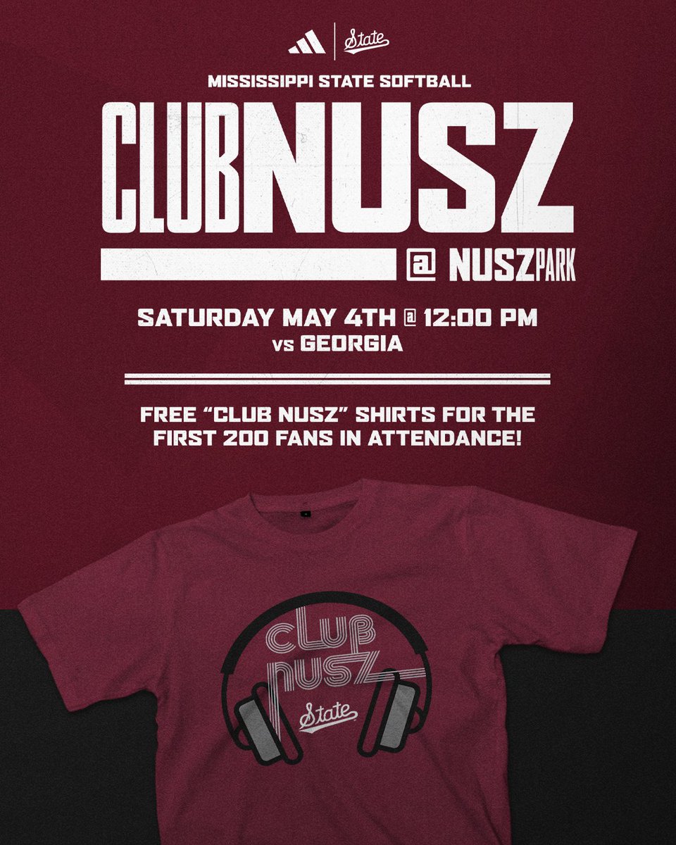 Get your Club Nusz gear at Nusz Park🥳 The first 200 fans attending Saturday’s game will receive free Club Nusz shirts! 🎟️» hailst.at/SBvUGATix #HailState🐶 x @HailStateSB