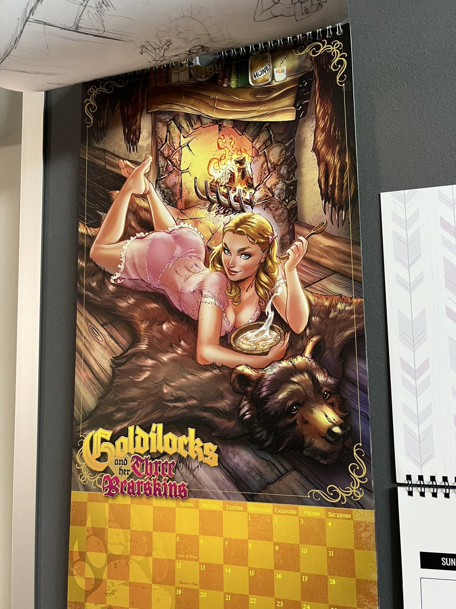 🗓️👧 It’s time to change those FairyTale Fantasies 2024 calendars to May guys… ‘Goldilocks and the Three Bearskins’ jscottcampbell.com/collections/ca… #FairytaleFantasies