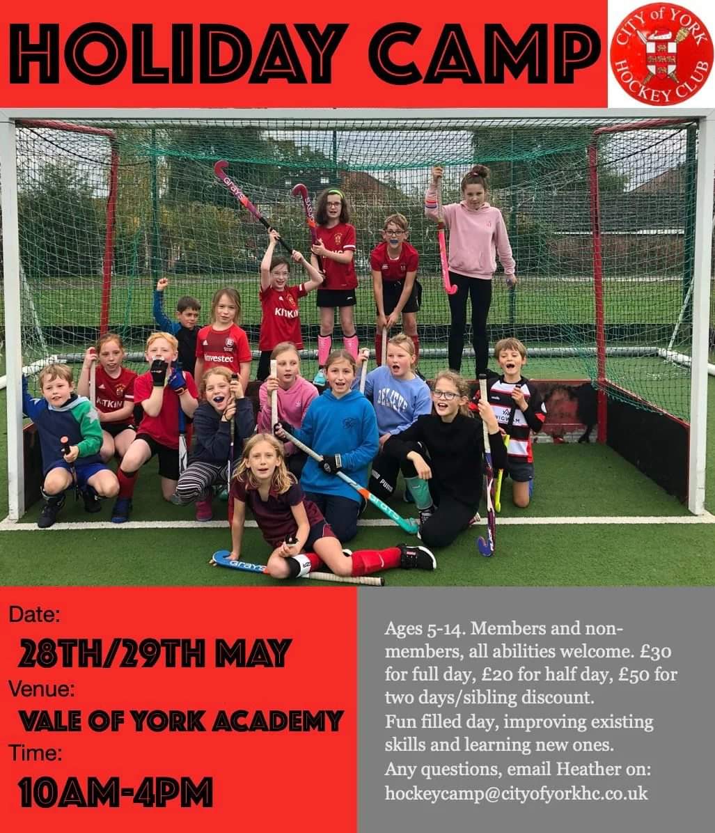 Holiday Camps at City of York HC are back! To book your place fill in the form: forms.gle/2M5QL5jZqrdV2i…
#redandblackarmy #hockeyfamily ❤️🖤❤️🖤🏑