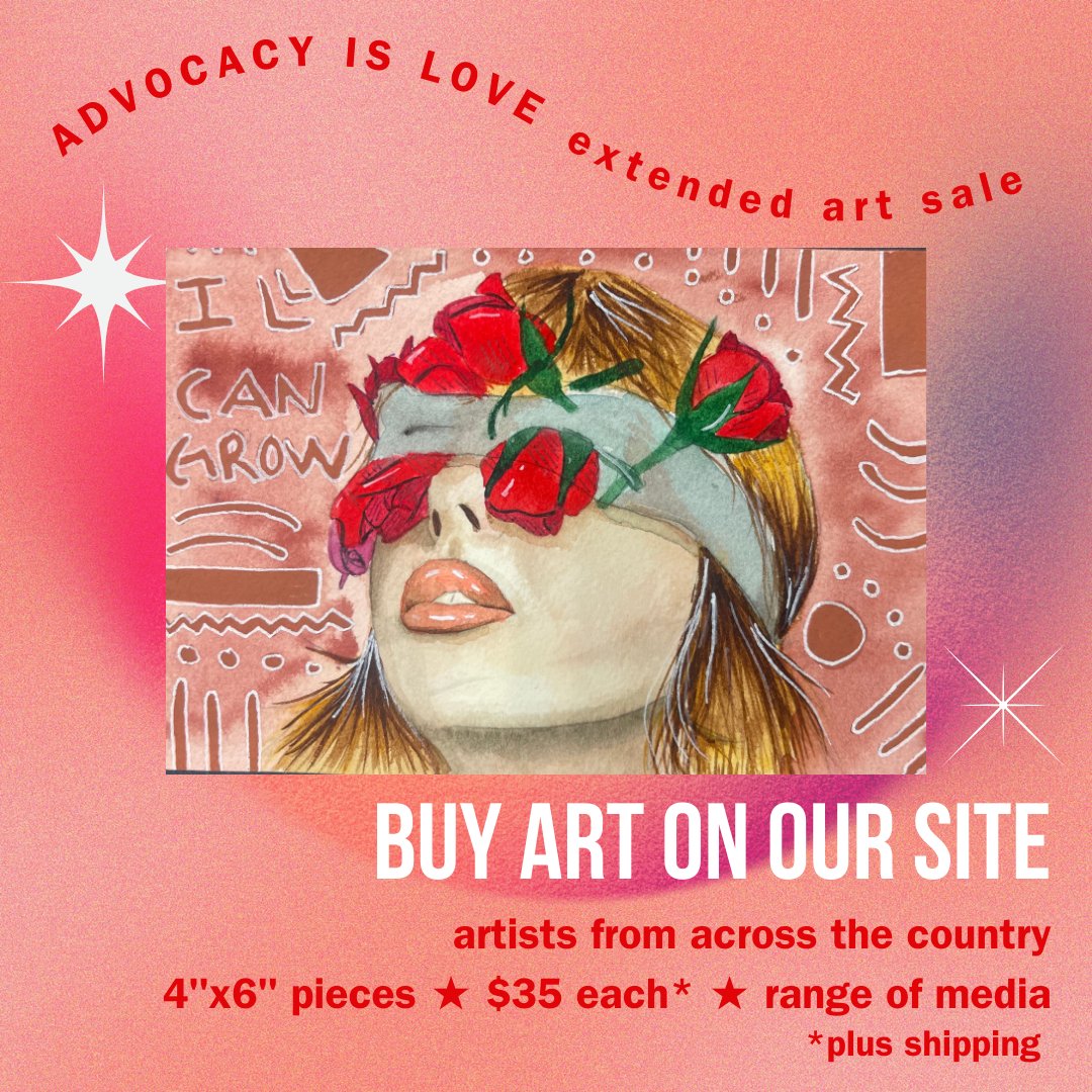 Our Advocacy is Love fundraiser is now online! Visit our site to see over 200 art pieces at the accessible price of $35. With your support, we can keep funding our advocacy work around bodily autonomy, abortion access, and LGBTQ+ equality. bit.ly/postcard-store #artisactivism