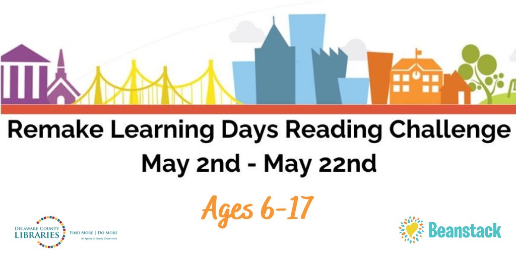 Welcome May! We're marking the new month by launching new reading challenges in the Beanstack app! More info at delcolibraries.org/reading-challe…

#DelcoReads 
#DelcoLibraries
#ReadingChallenges