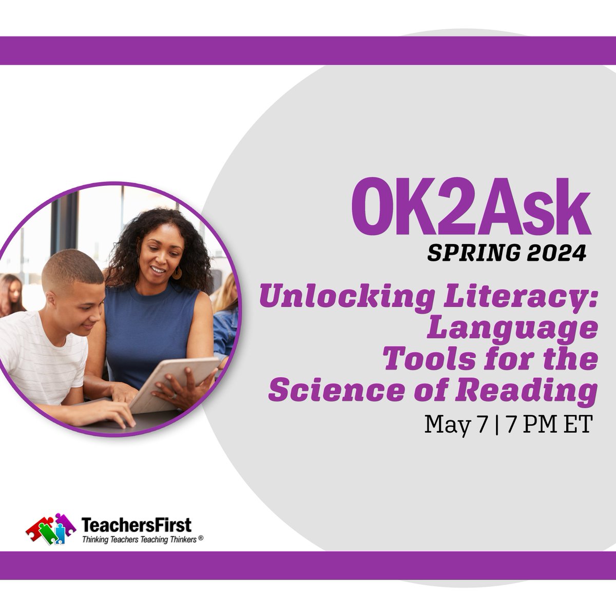 Join us on May 7 to explore innovative ways to enhance oral language development in your classroom through the strategic integration of technology at a free online workshop. Register now: bit.ly/3vy9go5 #ScienceOfReading #SOR
