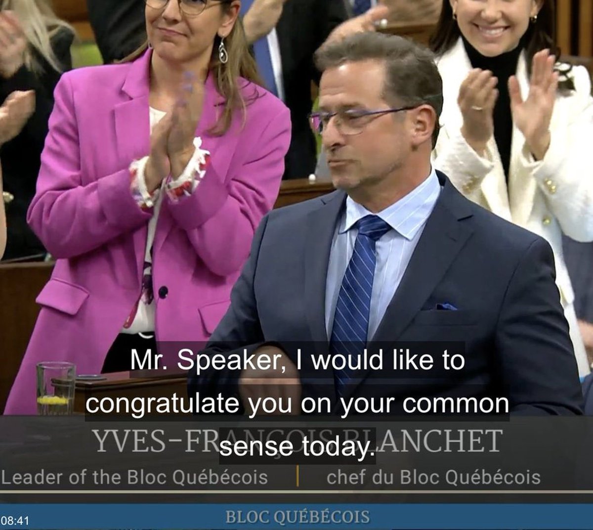 Brilliant response from BQ’s Yves Blanchet yesterday after #PierrePoilievreIsMAGA was ejected from the chamber for violating parliamentary rules. 👏👏👏 #cdnpoli #NeverVoteConservative