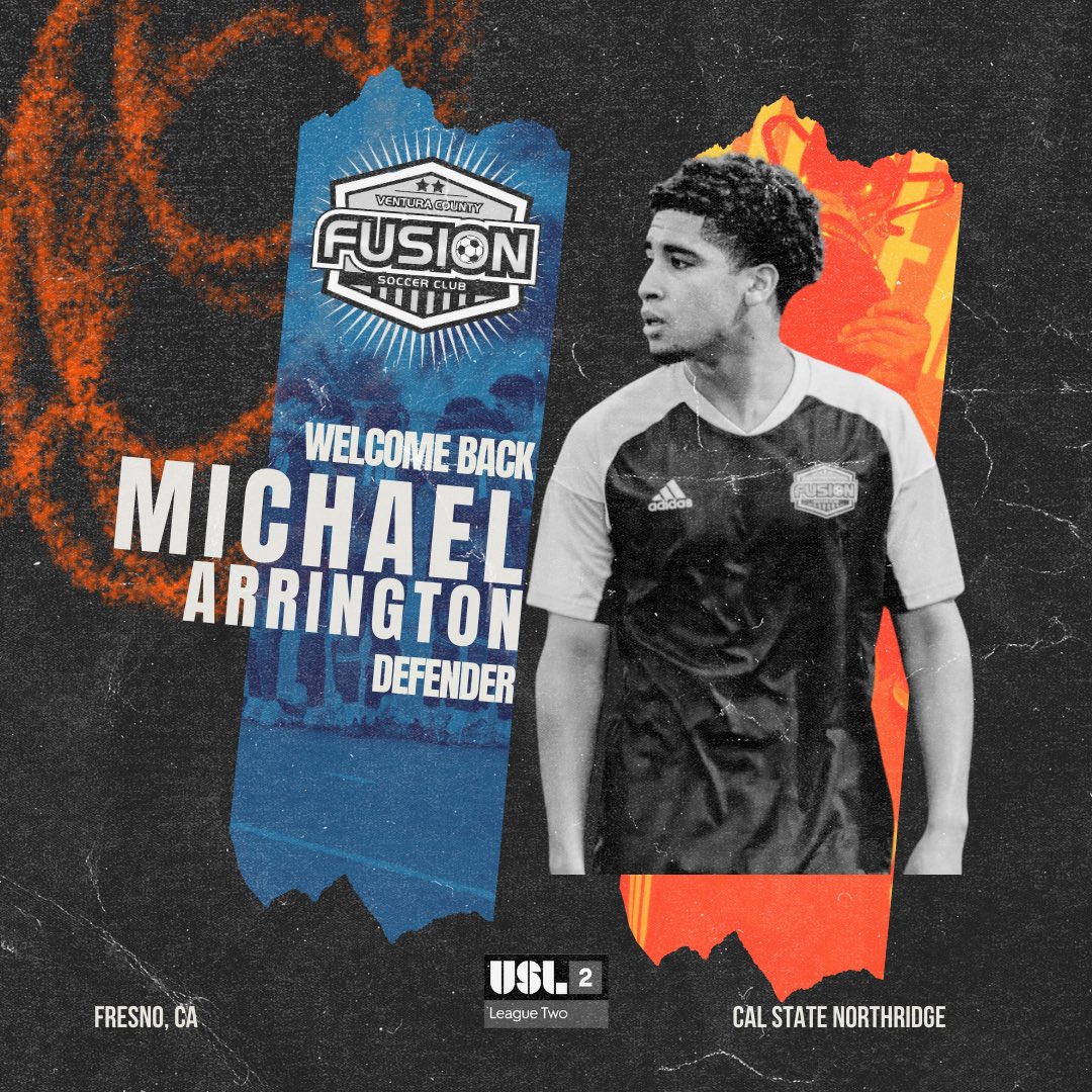 Michael is BACK! 💨 Michael Arrington returns to Fusion! Michael finished the Big West season with Northridge as a defensive stalwart and earning an All Big West Honorable Mention. We are excited to welcome back Michael for the second season! 🔵🟠 #Prideofthe805 #VamosFusion