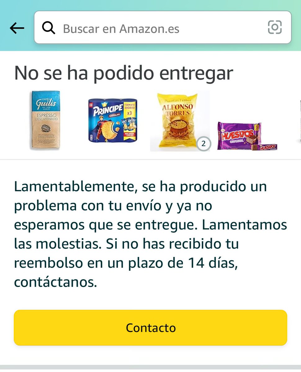 Raul_Nov's tweet photo. @AmazonHelp Hola Kenneth, mira la foto, lo que no entiendo es por qué tengo que esperar 14 días si el problema fue de Amazon?
Yo pedí al centro de ayuda y por email que prefería reenvío, eran productos de Subscribe y Ahorra https://t.co/snLEjAmyzH