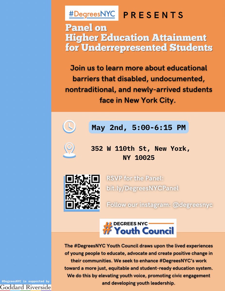 HAPPENING TOMORROW! Secure your spot and RSVP now! Don't miss out on the panel – let us know you're in! 💙🧡#RSVP #DegreesNYC RSVP: bit.ly/DegreesNYCPanel