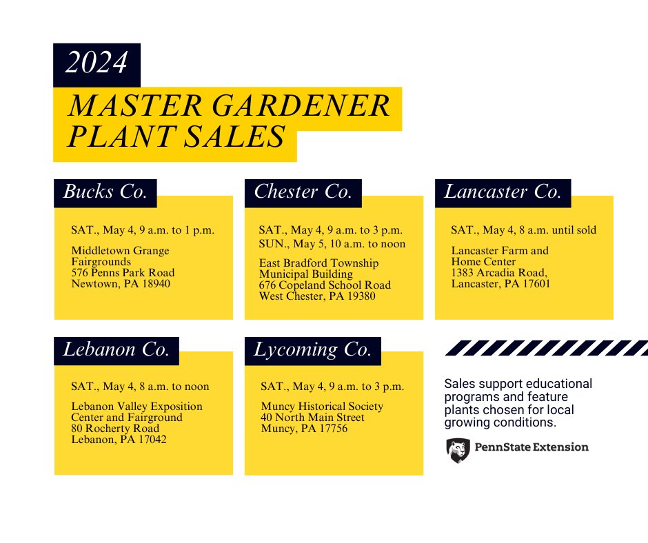 We have our first full weekend of plant sales coming up! If you're local to these five counties, we hope you come out and support our Master Gardener programs on Saturday and Sunday. Keep an eye out for our upcoming sale; we've got a lot left in store.