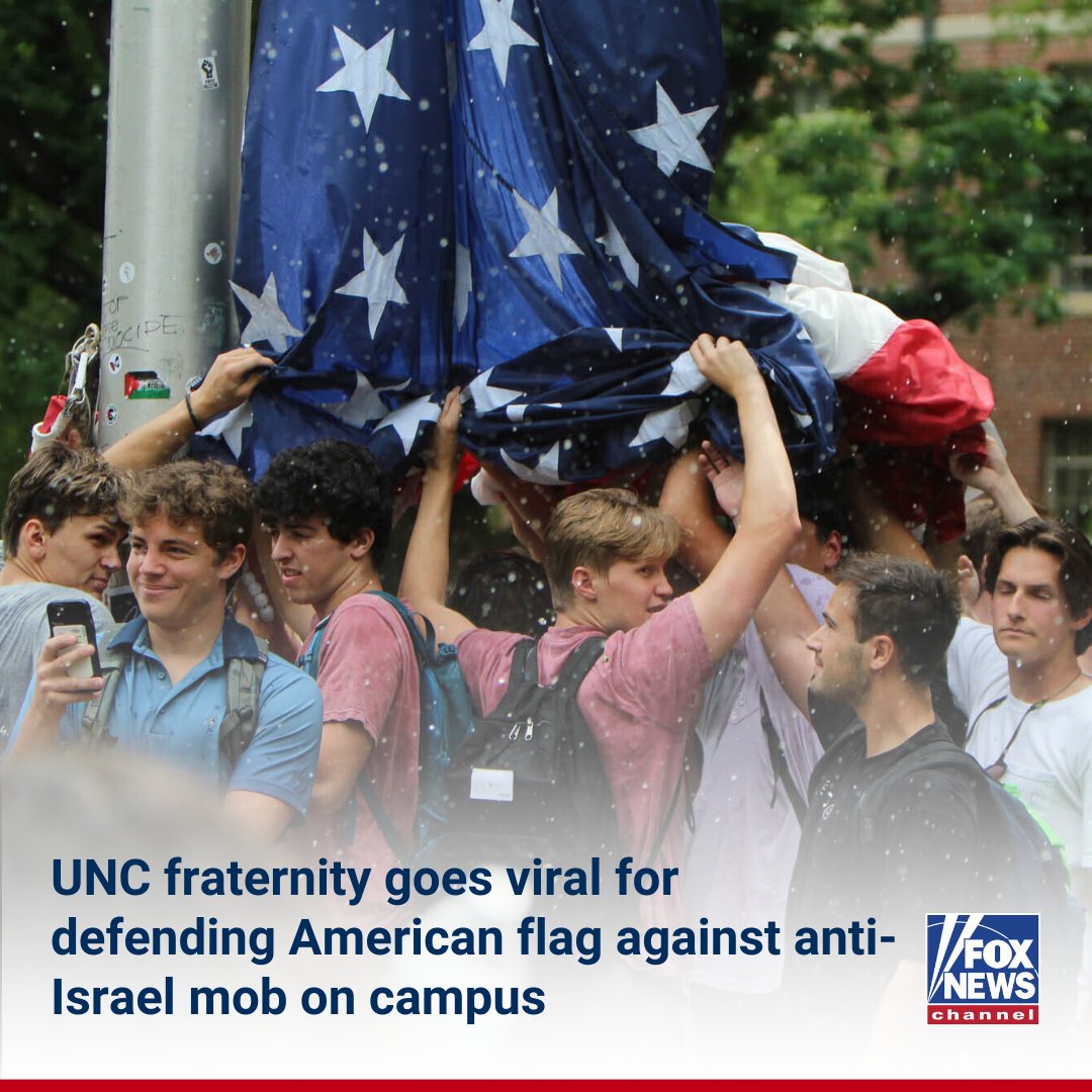 BAND OF BROTHERS: Anti-Israel agitators trying to replace an American flag were met with a show of resistance and patriotism. trib.al/V73R9WK