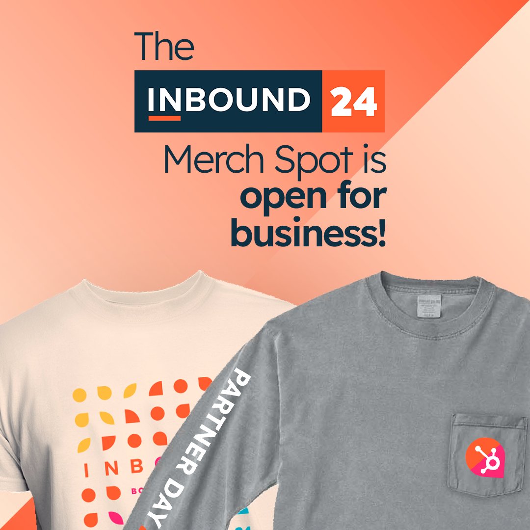 The #INBOUND 24 Merch Spot is officially OPEN for all attendees - with organic materials made in the USA, and pickup-only orders to minimize our carbon footprint: bit.ly/4bfBZgh We won’t have an onsite store, so this will be your only chance to secure September swag!