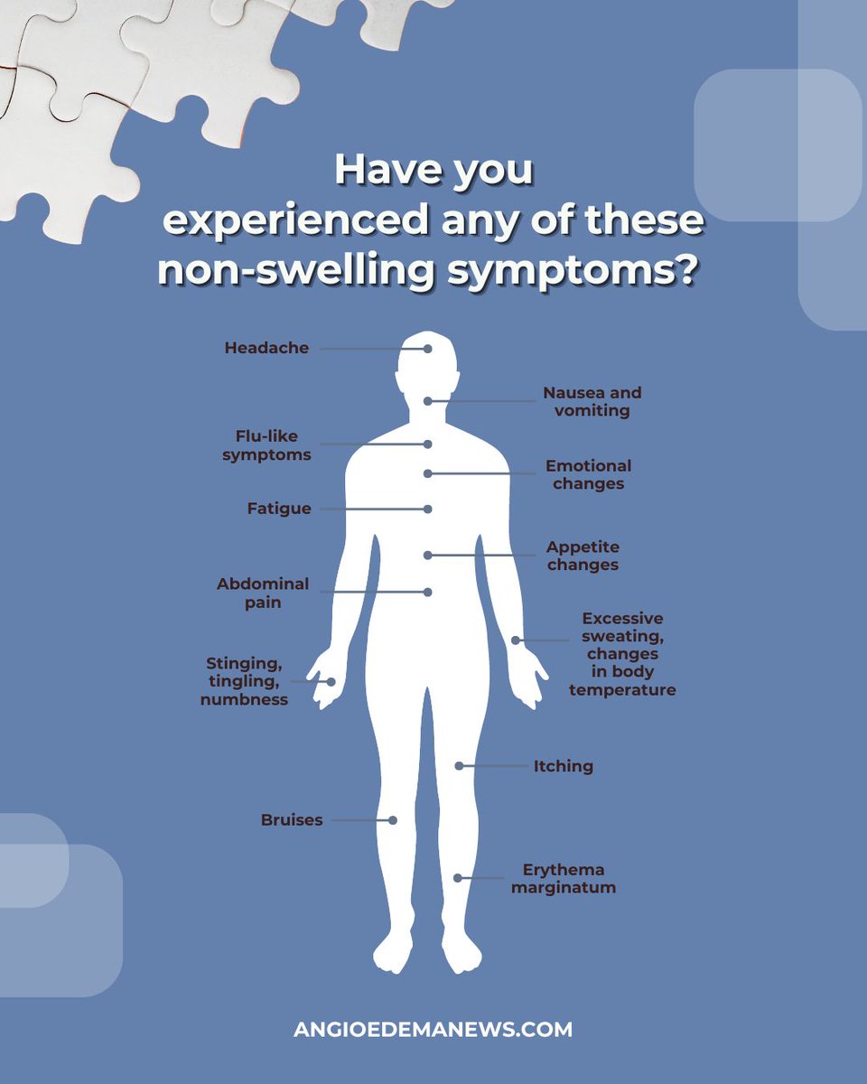 Many people with HAE report they are able to tell when a swelling attack is about to happen because they start to notice symptoms like these: buff.ly/3UFH4t9 

#HereditaryAngioedema #HAE #HAEA #HereditaryAngioedemaAwareness