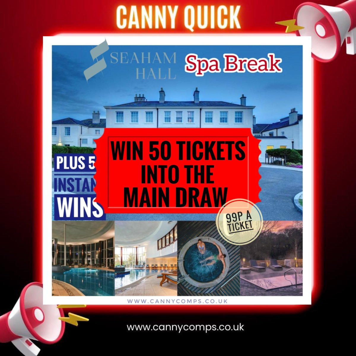 Could be in a spa when you next have dinner 😉 Congratulations Lisa Dutson-Davies and also hitting 5 instant wins from your entries 👌🤩💰👏🏻 Good luck everyone in the main draw tomorrow night which also has a £300 cash alternative 😉💰 #spabreak #wincash #seahamhall