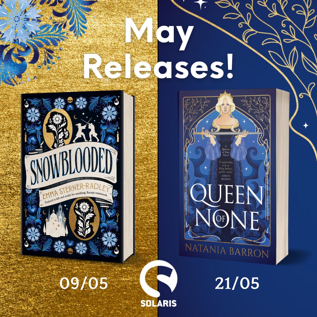 OUT THIS MONTH! SNOWBLOODED @EmmaSterner uproarious fantasy full of assassins, magic potions, romance & rivalry geni.us/snowblooded QUEEN OF NONE @NataniaBarron Book 1 in a new trilogy reimagines the age of King Arthur through the eyes of its Queens geni.us/queenofnone
