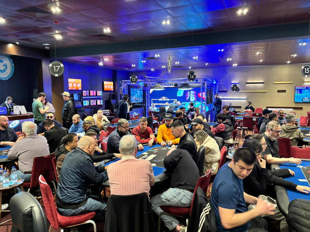 We have the turbo and High Roller going on in GUKPT Luton. There is a great atmosphere in the cardroom as the cash games have also just started.