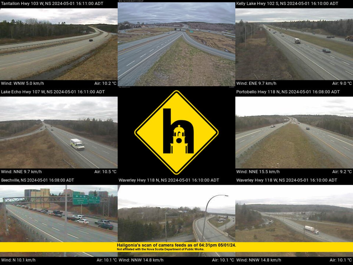 Conditions at 4:31 pm: Cloudy, 8.2°C. @ns_publicworks: #noxp #hfxtraffic