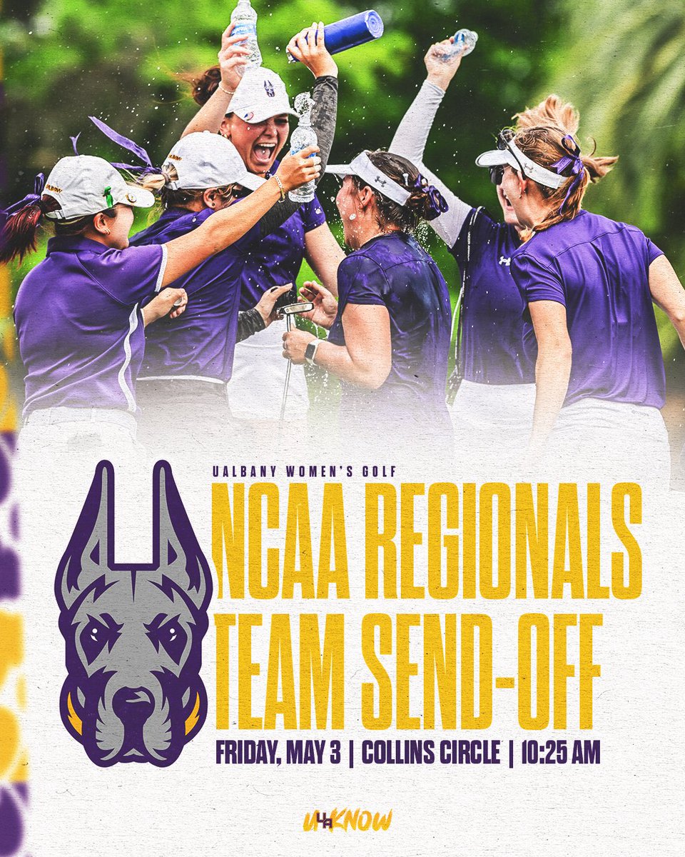 🚨GREAT DANE FANS🚨 Come send off your Women's Golf team this Friday as they head to NCAA Regionals in Auburn, Ala.!! #UAUKNOW