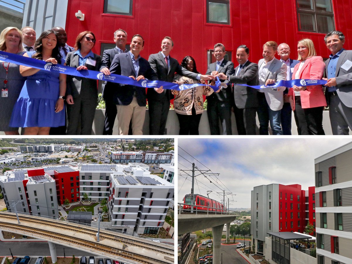 Yesterday with @sdmts we celebrated the Grand Opening of ShoreLINE, a new transit-oriented, #AffordableHousing development at the Grantville Transit Center in @CityofSanDiego with @MayorToddGloria, @CMWhitburnD3, @CMRaulCampillo, @theSDHC, @calbanktrust, Boston Financial, & more!