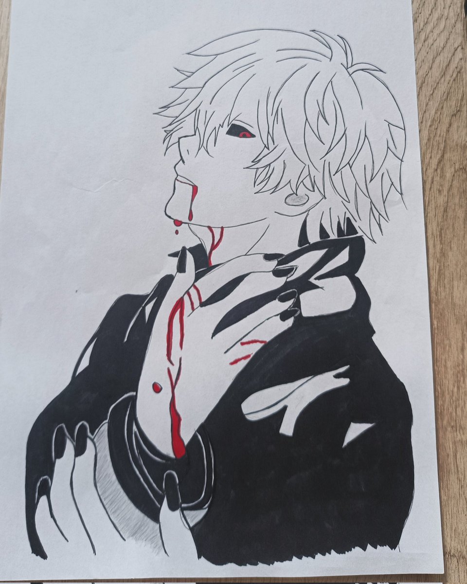DznArt760's tweet image. #manga #copic #graphit #promarker #dessin #Vampire #Blood