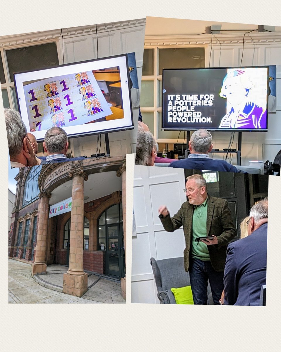 Is it time for the Potteries Pound and a people powered Potteries revolution?
A fascinating evening with 
@fslconsult, @mikeriddell62,
@danielcflynn52, and more, at the magnificent Burslem School of Art. #inspirational on #StaffordshireDay