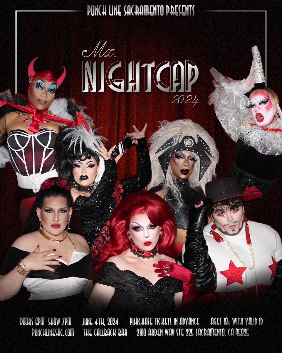 🌹MX. NIGHTCAP 2024🌹 So excited to finally reveal this AMAZING cast! Tickets are already selling super fast, so get yours while you can! Tickets: punchlinesac.com/EventDetail?tm…