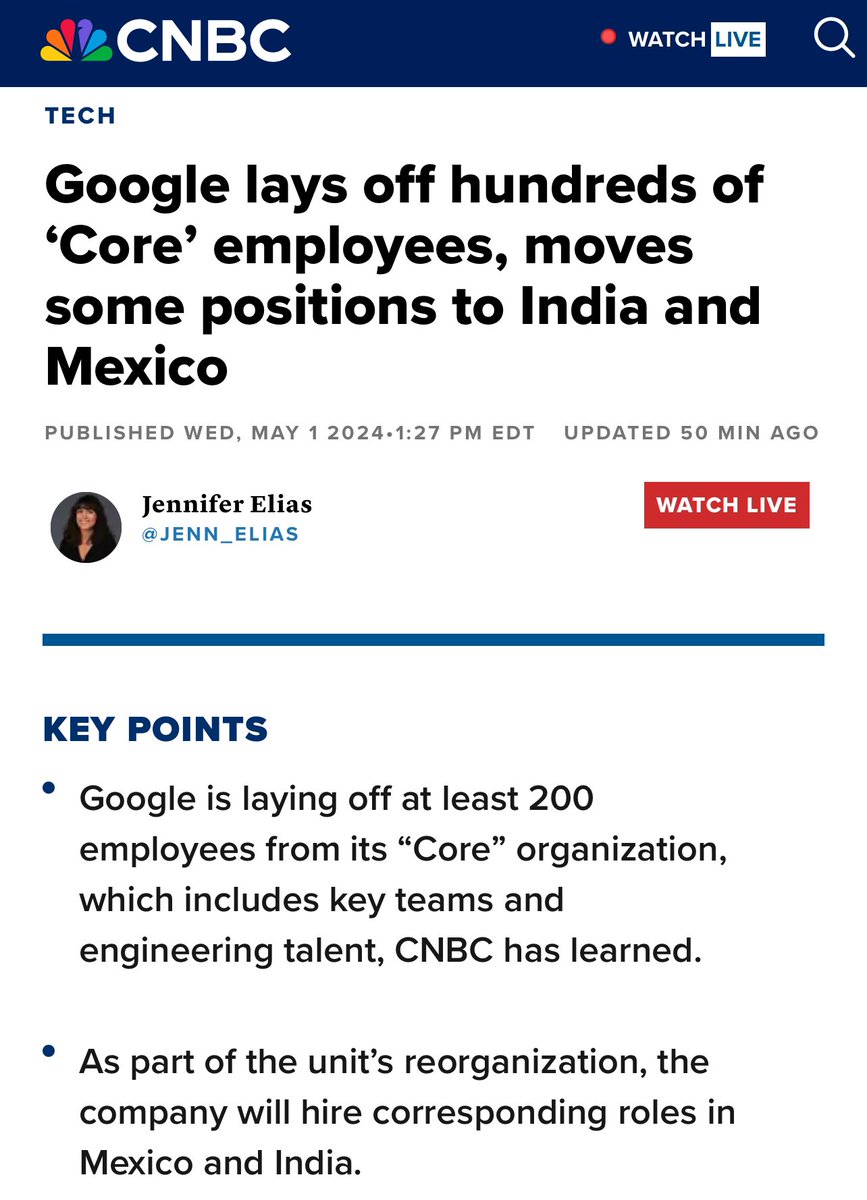 Google went from you have to be in Mountain View at least three days a week to do this job to you can do it from India and Mexico in less than a year.