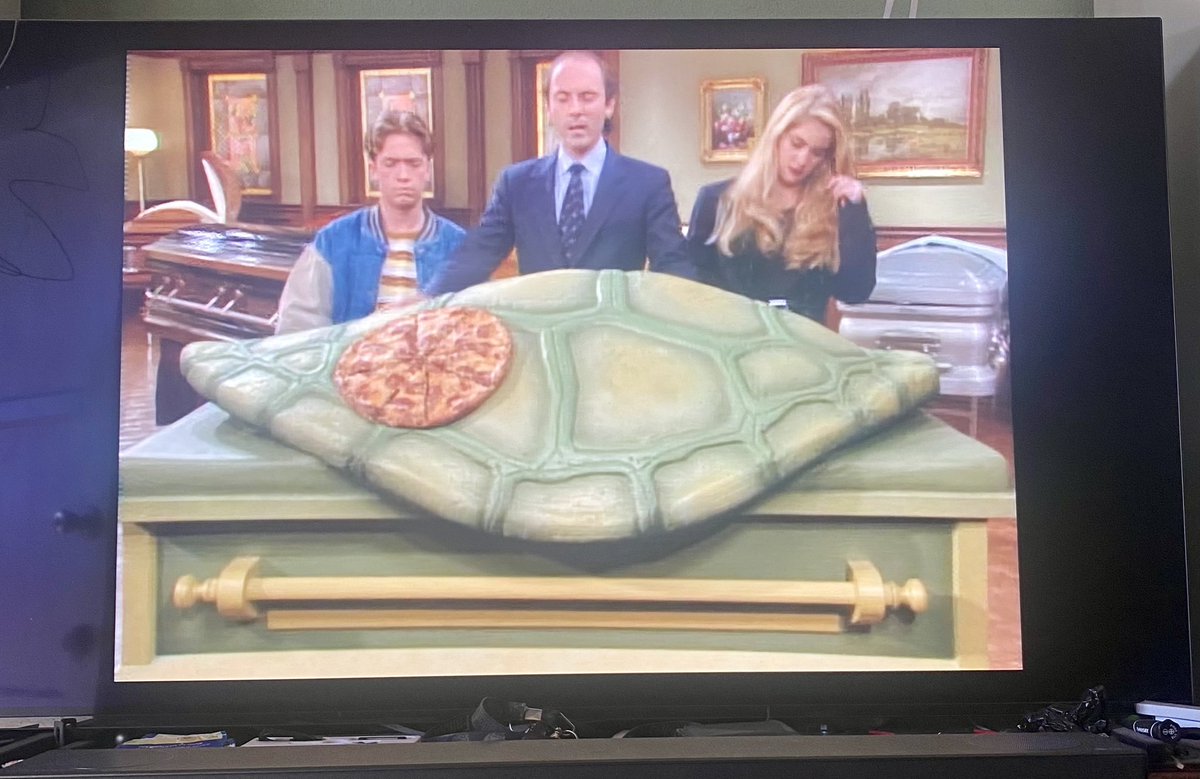 Remembering the time Dan Castellaneta, the voice of Homer Simpson, made a cameo on Married with Children as a mortician, and showed off a TMNT coffin to Bud & Kelly