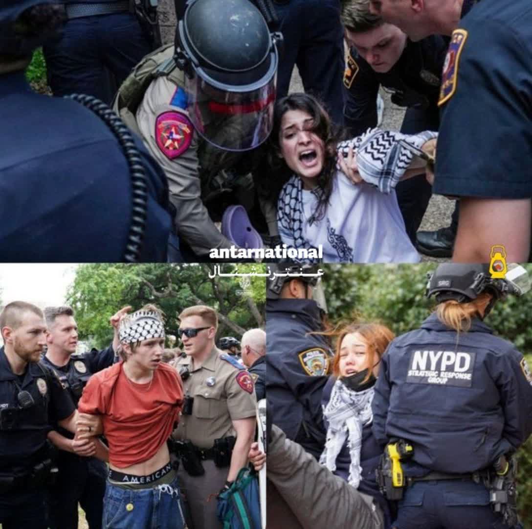 6 months ago, no one could have believed that a day will come when American students are ready to be beaten and imprisoned to defend the Palestinians! 
Now some fools say again, neither Gaza nor Lebanon, I sacrifice my life for lran!
 #ColumbiaUniversity