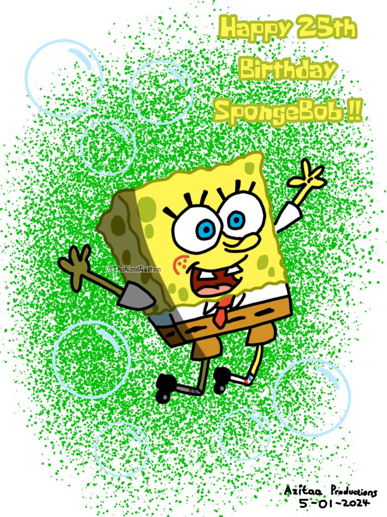 Happy 25th Birthday to the Bob !! Decided to have two variants of the drawing lmao

#SpongeBobSquarePants #Nickelodeon #25YearsOfSpongebob #Fanart #ArtistsOnTwitter