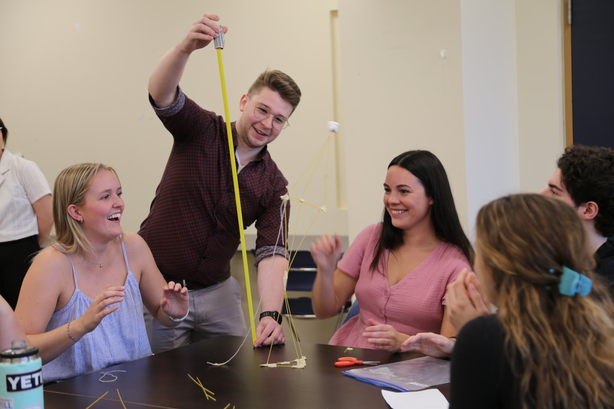 Welcome to our newest cohort of teacher candidates who undertook the marshmallow challenge this morning! 🍎