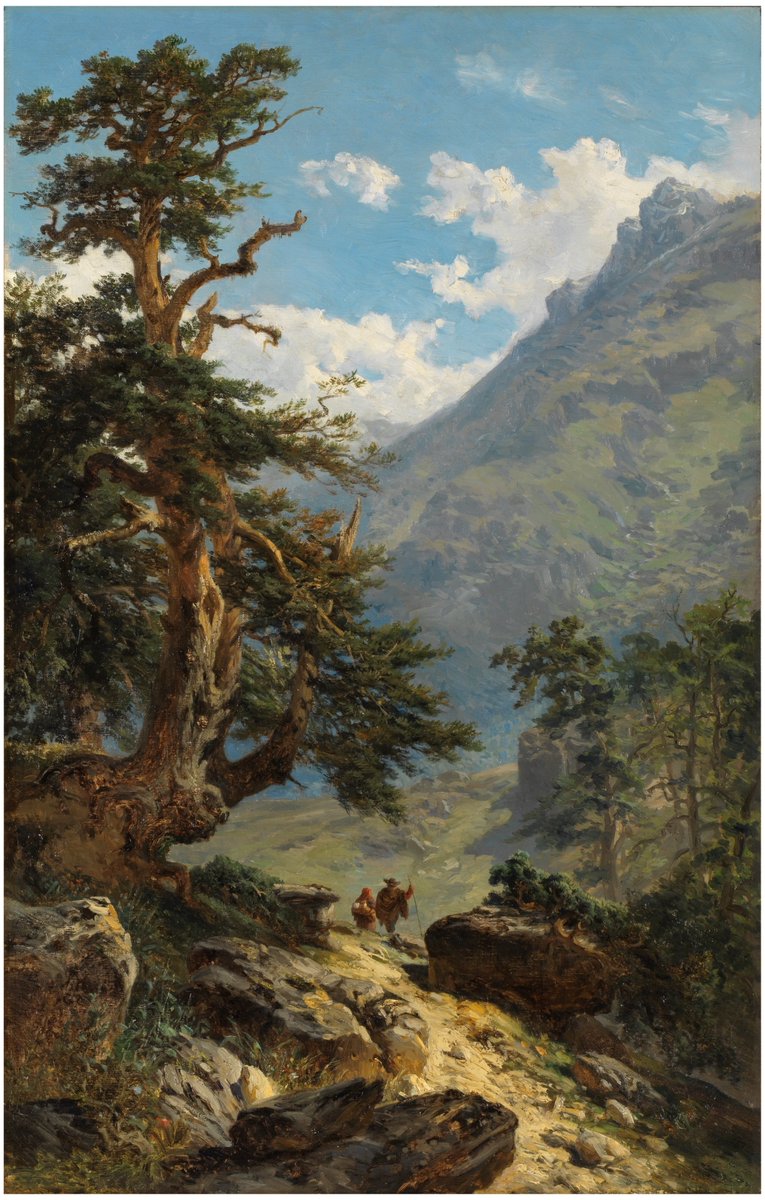 El estudio detallado de obras pictóricas puede dar pistas sobre la composición específica de los paisajes de algunas épocas, como éste de los Picos de Europa en el siglo XIX. “La vereda”, óleo sobre lienzo (93,7x60,4cm) de Carlos de Haes (1871). Fuente: Museo del Prado, Madrid.