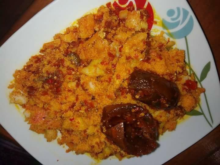 Delicious dinner ' Ekuru ' Yagba food too sweet abeg 😋😋😋😋