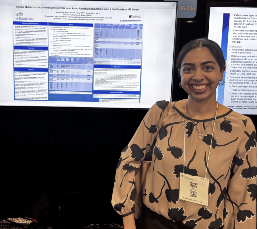Dr. Manali Shah presented her work with Dr. Tanuja Chitnis on clinical characteristics of multiple sclerosis in Asian American population using the #CLIMB database.