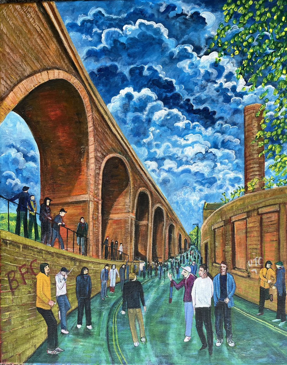 @BunleyOfficial @milltownbros @lancstelegraph @BurnleyExpress @FishwickDavid my latest painting “ Going to the Match 2024 . Burnley “ @AndyDevanney