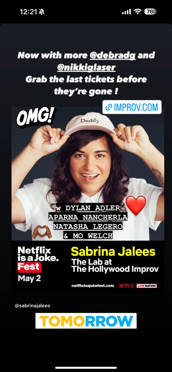 GRAB THE LAST TIX FOR TMRW’S BANGER

improv.com/hollywood/even…