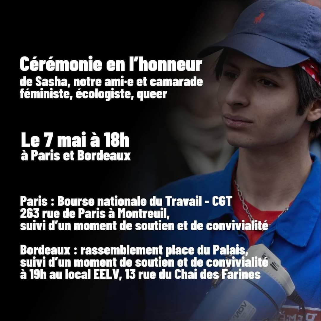 Pour se souvenir de toi Sasha. Pour ne jamais oublier et toujours poursuivre.