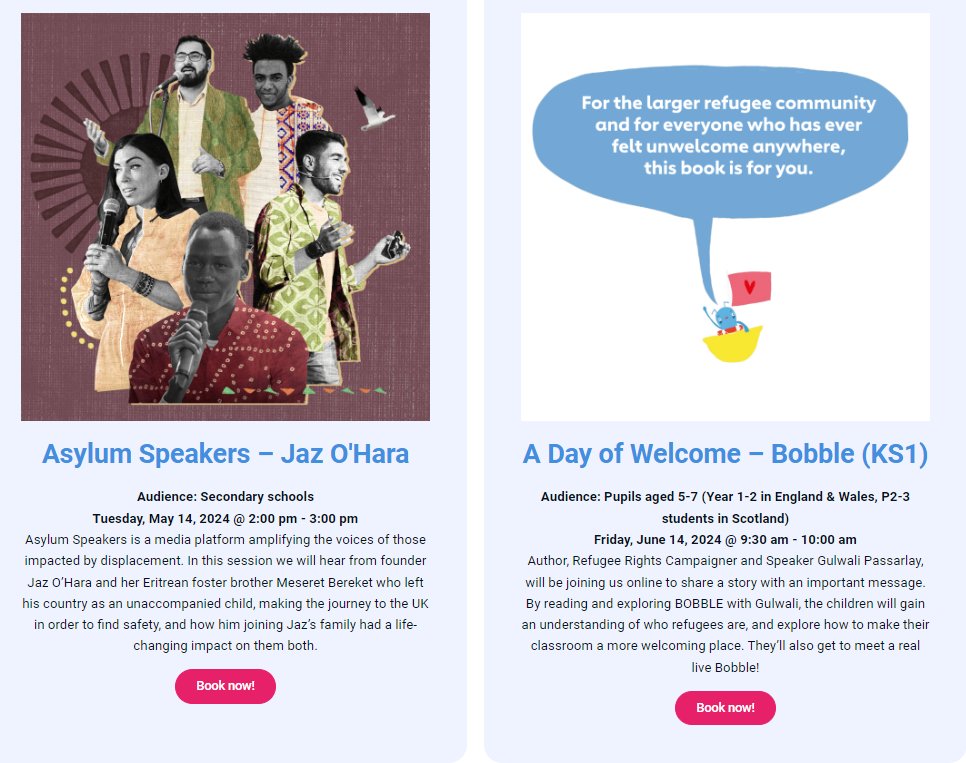 @DayOfWelcome @RefugeeWeek The live events for this year's @DayOfWelcome & Refugee Week in June are bigger & better than ever! Author events for KS1&2 with @Nadinekaadan & @GulwaliP Live event for secondary led by @Asylum_Speakers Staff CPD with @RESCUEorg All free... vnetcic.com/day-of-welcome…
