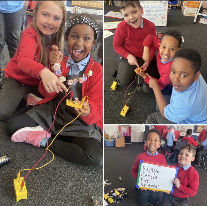 Our budding electrical engineers made some exciting discoveries when they explored different circuit elements to solve their challenge.👷🏿We look forward to P3 sharing their learning and wearing their flower crowns! 🔋💡 #creativity @DYWGlasgow @STEMGlasgow